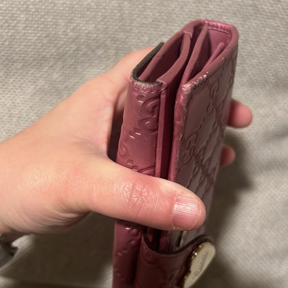 Gucci Guccisima Authentic metallic pink leather wallet - Picture 6 of 15